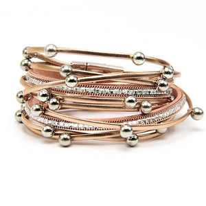 Braided leather women bracelet