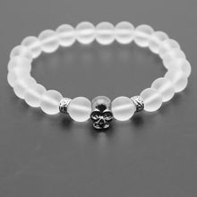 Load image into Gallery viewer, Skull black bead bracelet