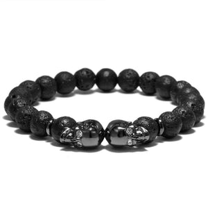 Punk Double Skull beads bracelets