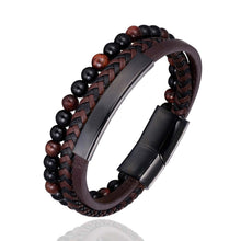Load image into Gallery viewer, Men's Braided Leather Bracelet