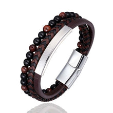 Load image into Gallery viewer, Men's Braided Leather Bracelet