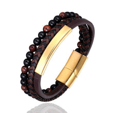Load image into Gallery viewer, Men's Braided Leather Bracelet