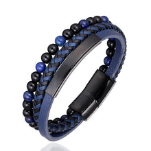 Load image into Gallery viewer, Men's Braided Leather Bracelet