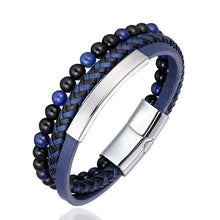 Load image into Gallery viewer, Men's Braided Leather Bracelet