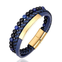 Load image into Gallery viewer, Men's Braided Leather Bracelet