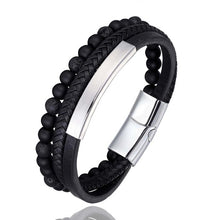Load image into Gallery viewer, Men's Braided Leather Bracelet