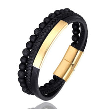 Load image into Gallery viewer, Men's Braided Leather Bracelet