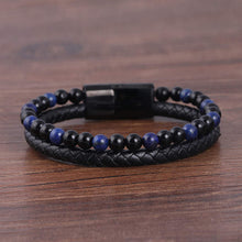 Load image into Gallery viewer, Men's Braided Leather Bracelet