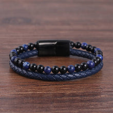 Load image into Gallery viewer, Men's Braided Leather Bracelet