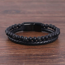 Load image into Gallery viewer, Men's Braided Leather Bracelet