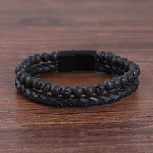 Load image into Gallery viewer, Men's Braided Leather Bracelet